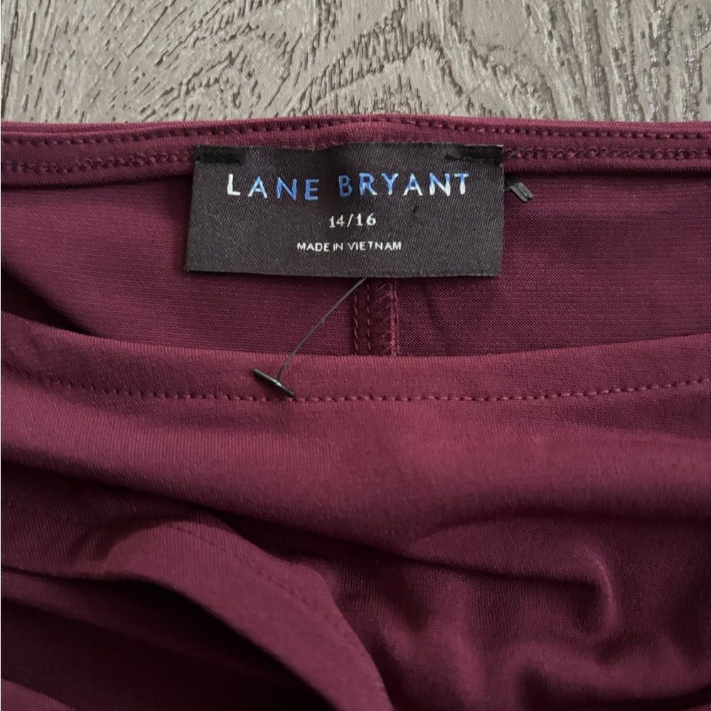 Lane Bryant Burgundy Long Sleeve Bodysuit - Picture 3 of 5